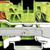 2110-1307 3-wire protective earth terminal block, with lever, 10 mm², gree