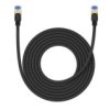 Baseus Szybki Kabel Internetowy Rj45 Cat.7 10Gbps 5M Pleciony Czarny