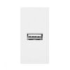 NOEN USB. port modułowy 22.5x45mm z ładowarką USB. 2.1A 5V DC. biały OR-GM-9010/W/USB
