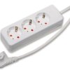 Outlet strip, 3-way, 1.5 m, 16 A, white, 106140