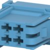 Socket, unequipped, 6 pole, straight, 2 rows, blue, 6-968970-1