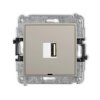 MINI Mechanizm ładowarki USB pojedynczej USB A, 5W max., 5V, 1A, bez pola opisowego taupe 60MCUSBBO-1