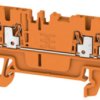 Through terminal block, push-in connection, 0.5-1.5 mm², 4 pole, 17.5 A, 6 kV, orange, 1552720000