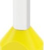 Insulated twin wire end ferrule, 1.0 mm², 8 mm long, DIN 46228-4, UL 486F-F, yellow, 2100008