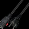 7102-L-2,0M-GERADE Netzkabel CEE 7/7 auf C13, SelfLock, 2,0 m, schwarz