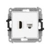 ICON Gniazdo pojedyncze HDMI 2.1 8K i gniazdo komputerowe pojedyncze 1xRJ45 kat 6A 8 stykowe bez pola opisowego biały IGHKBO-86A