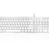 Klawiatura KYBAC301-UCMACSP Elementy mutlimedialne przewodowa, kolor: Srebrny, Biały, USB, QWERTY (Hiszpania), Ceratech