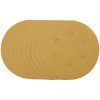 Draper 64265 Gold Sand. Discs-Hook&Loop 150mm 320 Grit 6 Dust Extract Holes 10Pc