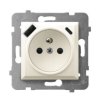 ARIA Gniazdo pojedyncze z uziemieniem z przesłonami z ładowarką USB A+C 230 V ecru GP-1UZPUSBAC/m/27 OSPEL