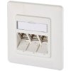 Metz Connect 1309131002-E Network Outlet Flush Mount CAT 6A 3-Port Pure White