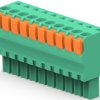 PCB terminal, 10 pole, pitch 3.81 mm, AWG 30-14, 9 A, push-in spring connection, green, 1-1986722-0