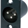 XLR panel plug, 3 pole, silver-plated, metal, NC3MP-BAG
