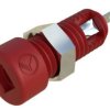 Gniazdo bananowe miniaturowe SKS Hirschmann MBI 1, izolowae, O 2 mm, 6 A, czerwone
