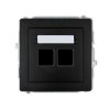 DECO Gniazdo multimedialne podwójne bez modułu (standard Keystone) czarny mat 12DGM-2P KARLIK