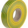 Taśma izolacyjna, kolor Zielony, żółty, 19mm x 33m BS EN 60454-3-1 / typ 2, grubość 0.13mm 235407, RS PRO