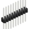 Pin header, 10 pole, pitch 1.27 mm, straight, black, 10060622