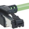 Patch cable, RJ45 plug, angled to open end, Cat 5, PVC, 1 m, black, 09470600068