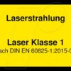 70110821 Laser warning label German DIN EN 60825, class 1, 38x23 mm, yell