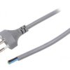 Kabel: 3X1mm2, Przewody,Sev-1011 (J) Wtyk, 5M, 10A Lt-313 H05vv-F 3X1.0 Gry...