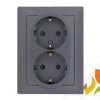 PERŁA Gniazdo pojedyncze z uziemienem schuko antracyt metalik PT-7P ABEX
