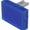 Klosz lampek do przycisku kształt: Prostokątny Niebieski Plastikowy klosz EAO 15.3 x 21.5mm