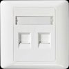 CCGB89760WT Empty socket with front panel for 2x Keystone module
