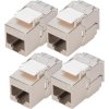 Keystone module, RJ45 socket to LSA, straight, Cat 6A, DN-93615-S-4, package with 4 pieces