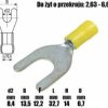 1x Konektor widełki 8,4mm na kabel 2,63-6,64mm2 izolowany żółty