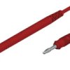 Measuring lead with (test probe, straight) to (4 mm plug, spring-loaded, straight), 1 m, red, PVC, 1.0 mm², CAT O, 934157101