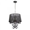 Żyrandol Mona z czarnym kloszem na łańcuszku do salonu LP-5005/3P czarna Light Prestige