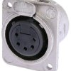 XLR panel socket, 5 pole, silver-plated, 1.0 mm², AWG 18, zinc die casting, NC5FDM3-L-1