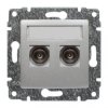 VENA Gniazdo antenowe podwójne TV aluminium 514056
