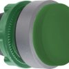 Pushbutton, unlabeled, unlit, groping, waistband round, green, front ring light gray, mounting Ø 22 mm, ZB5AL3C0