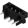Pin header, 3 pole, pitch 5.08 mm, angled, black, 1877210000