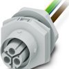 Panel feed through, 0.5 m, socket, 3 pole straight to open end, 2.5 mm², 1088703