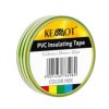 Taśma izolacyjna KEMOT 0,13x19x10Y klejąca żółto/zielona