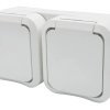 Gniazdo z uziemieniem podwójne natynkowe Aqua Pro IP55 białe 60225