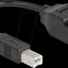 66249 USB 2.0 Kabel B Stecker/Terminalblock mit Drucktaster 15 cm