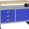 Küpper 12087 Stół warsztatowy (S x W x G) 1200 x 840 x 600 mm niebieski, srebrny