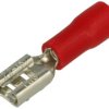 Konektor; 4,8x0,5mm; płaski nasuwka; izolowany; 01109-FDFD1.25-187(5); czerwony; proste; na przewód; 0,5÷1,5mm2; zaciskany; 1 to