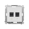 Simon 55 Gniazdo komputerowe RJ45 kategoria 5e + telefoniczne RJ12 (moduł) Jasnoszary mat T5F.01/114