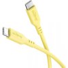 Kabel silikonowy USB-C, 1,5 m, żółty miękki i...