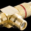RCA connector to 2x RCA coupler, gold-plated