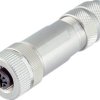 Jack, M12, 4 pole, crimp connection, screw locking, straight, 99 1434 814 04