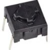 Short-stroke pushbutton, 1 Form A (N/O), 50 mA/24 VDC, unlit , actuator (black), 6.5 N, THT, 5ETH965