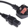 Przewód zasilania złącze A: IEC C15, złącze B: Wtyk brytyjski typu G 2m 10 A 250 V 1mm2 Czarny