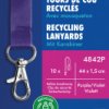 4842P Lanyard, 440 x 15 mm, purple, 10 pieces