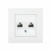 Gniazdo komputerowe VIKO 1xRJ11 + 1xRJ45 kat5e - białe - KARRE