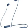 Sony WI-C100 Słuchawki douszne Bluetooth stereo niebieski zestaw słuchawkowy, personalizacja dźwięku, regulacja głośnośc