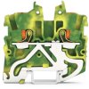 2 wire mini protective earth terminal block, push-in connection, 0.14-1.5 mm², 2 pole, 13.5 A, 6 kV, yellow/green, 2250-1207